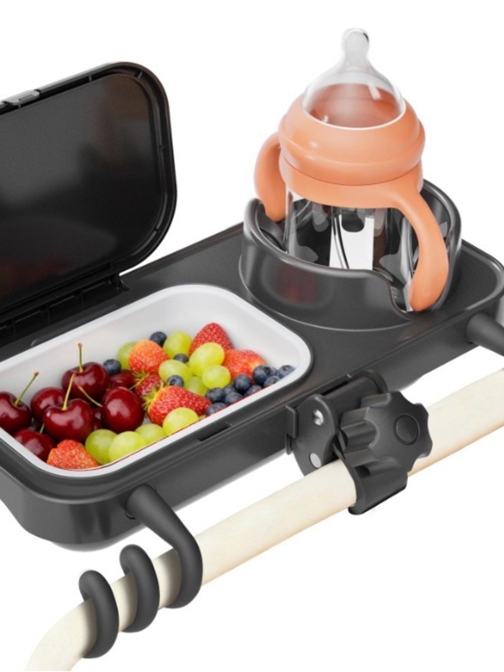 Stroller Snack Tray with Baby Bottle Holder